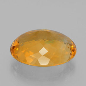 12.91カラットの天然ダークオレンジゴールドシトリン（18.3×14.2 mm・オーバルカット）