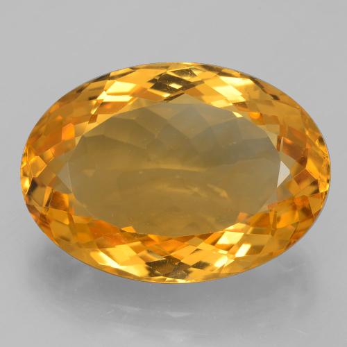 14.30カラットの天然ダークオレンジゴールドシトリン（19.8×14.1 mm・オーバルカット）