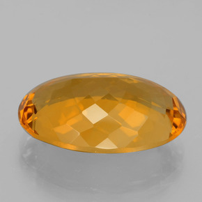14.30カラットの天然ダークオレンジゴールドシトリン（19.8×14.1 mm・オーバルカット）