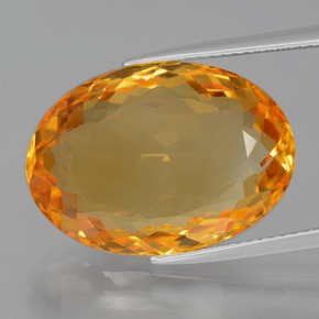 14.86カラットの天然ゴールドシトリン（20×14.2 mm・オーバルカット）
