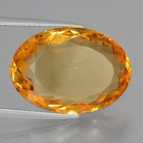 14.86カラットの天然ゴールドシトリン（20×14.2 mm・オーバルカット）
