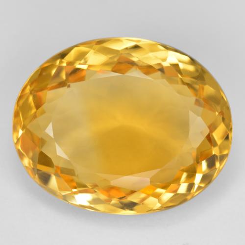 15.91カラットの天然ミディアムゴールデンシトリン（19.2×15.4 mm・オーバルカット）