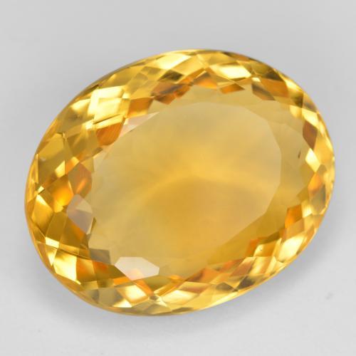 15.91カラットの天然ミディアムゴールデンシトリン（19.2×15.4 mm・オーバルカット）