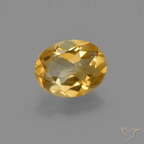 1.40カラットの天然ミディアムダークゴールデンシトリン（8.9×7 mm・オーバルカット）