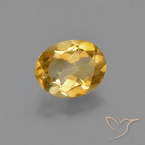 1.40カラットの天然ミディアムダークゴールデンシトリン（8.9×7 mm・オーバルカット）