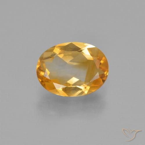 1.38ct 天然 濃いゴールデンオレンジ シトリン, 楕円形, VS