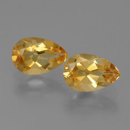 2.26カラットの天然ダークオレンジゴールドシトリン（8.9×6 mm・洋梨の形）