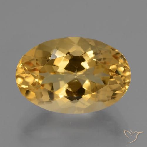 7.09ct 天然 ミディアムダークゴールデン シトリン, 楕円形, VVS