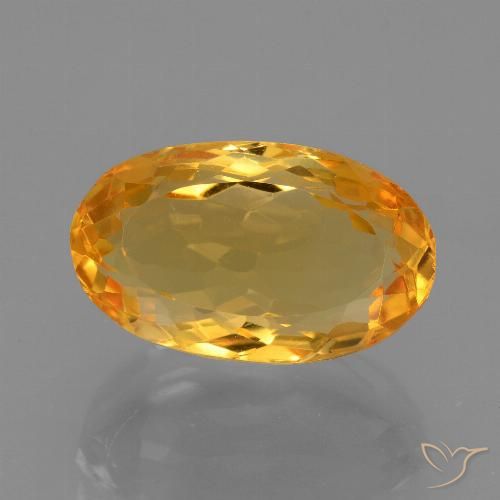 6.11ct 天然 濃いオレンジゴールド シトリン, 楕円形, VVS