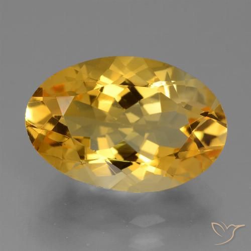 6.74ct 天然 濃いゴールデンオレンジ シトリン, 楕円形, VVS