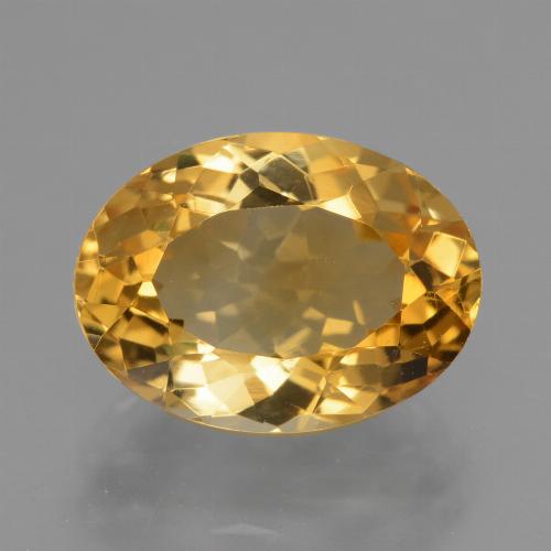 4.60カラットの天然濃いゴールデンオレンジシトリン（12.5×9.2 mm・オーバルカット）
