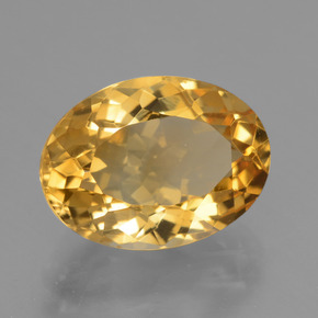 4.60カラットの天然濃いゴールデンオレンジシトリン（12.5×9.2 mm・オーバルカット）