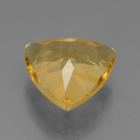 5.96カラットの天然ゴールデンイエローシトリン（12.8×12.4 mm・トリリアント）