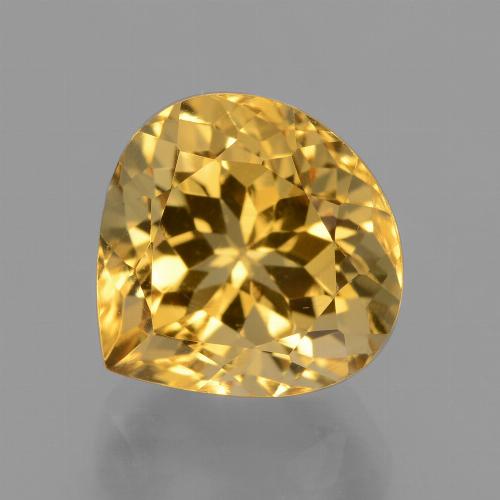 4.93カラットの天然ゴールデンシトリン（11.1×11 mm・洋梨の形）
