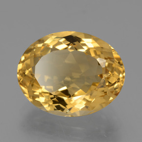 7.80カラットの天然ゴールデンイエローシトリン（14.9×11.8 mm・オーバルカット）