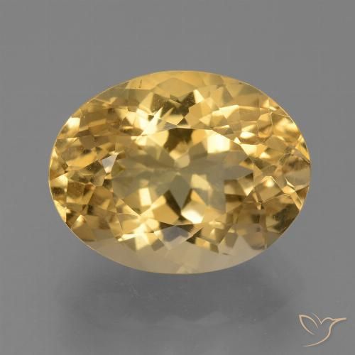 7.42ct 天然 ライトゴールド シトリン, 楕円形, VVS