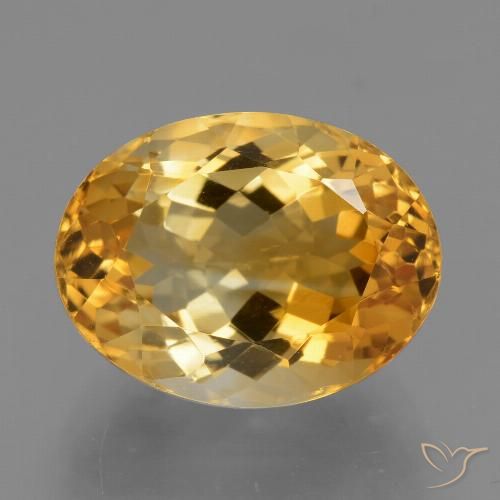 7.08ct 天然 濃いオレンジゴールド シトリン, 楕円形, VVS