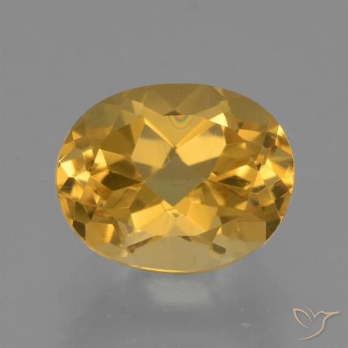 2.50ct 天然 ミディアムダークゴールデン シトリン, 楕円形, VVS-VS