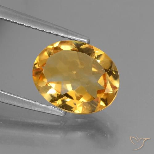2.33ct 天然 ミディアムオレンジゴールド シトリン, 楕円形, VS