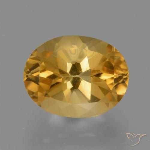 2.88ct 天然 濃いゴールデンオレンジ シトリン, 楕円形, VVS-VS