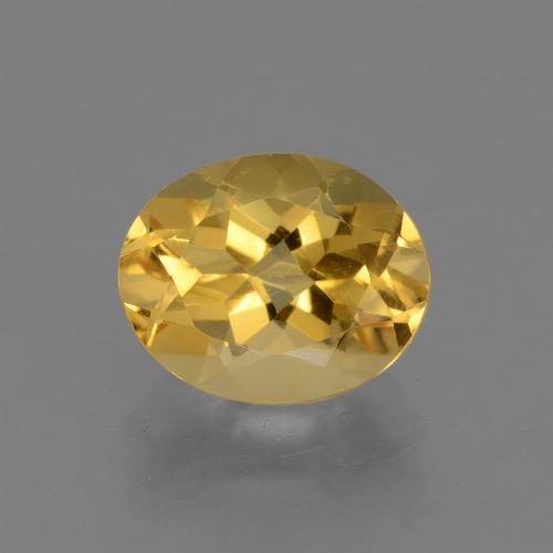 2.50カラットの天然ミディアムゴールデンシトリン（10×8 mm・オーバルカット）