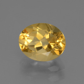 2.50カラットの天然ミディアムゴールデンシトリン（10×8 mm・オーバルカット）