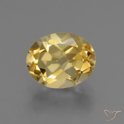 2.57ct 天然 ミディアム薄いゴールド シトリン, 楕円形, VS