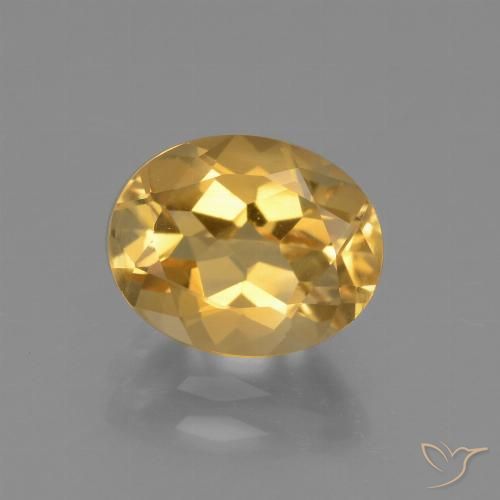 2.43ct 天然 ミディアムダークゴールデン シトリン, 楕円形, VVS