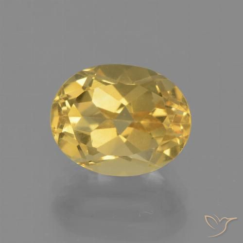 3.05ct 天然 ミディアムゴールデン シトリン, 楕円形, VVS-VS