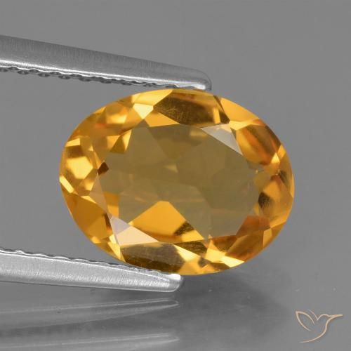 1.75カラットの天然ダークオレンジゴールドシトリン（9.7×7.6 mm・オーバルカット）