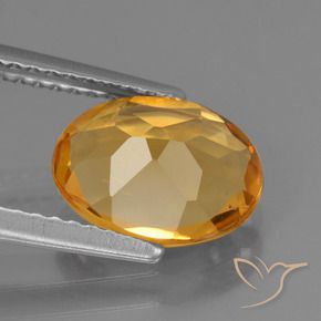 1.75カラットの天然ダークオレンジゴールドシトリン（9.7×7.6 mm・オーバルカット）