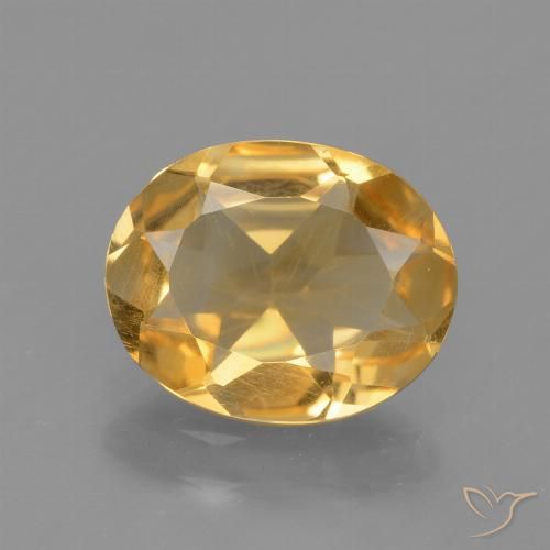 1.82ct 天然 濃いゴールデンオレンジ シトリン, 楕円形, VS