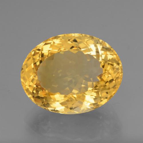 16.78カラットの天然明るいゴールドシトリン（18.7×14.7 mm・オーバルカット）