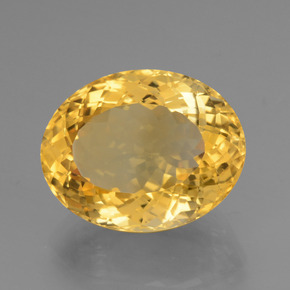 16.78カラットの天然明るいゴールドシトリン（18.7×14.7 mm・オーバルカット）