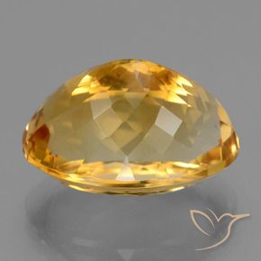 19.01カラットの天然ダークオレンジゴールドシトリン（19.4×13.5 mm・オーバルカット）