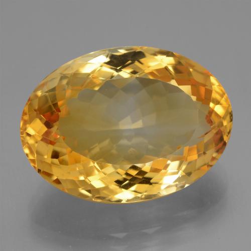 16.41カラットの天然濃いオレンジゴールドシトリン（19.9×14.5 mm・オーバルカット）