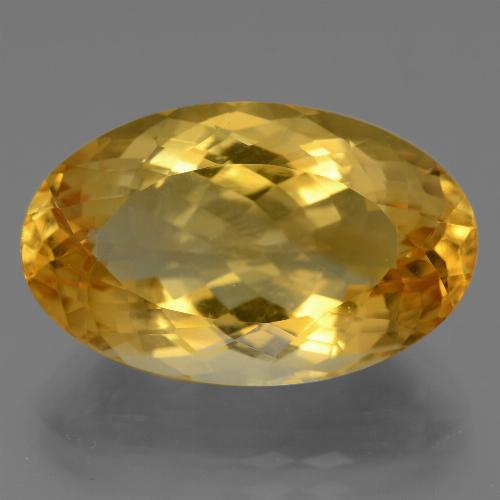 15.88カラットの天然濃いゴールデンオレンジシトリン（21.3×13.2 mm・オーバルカット）