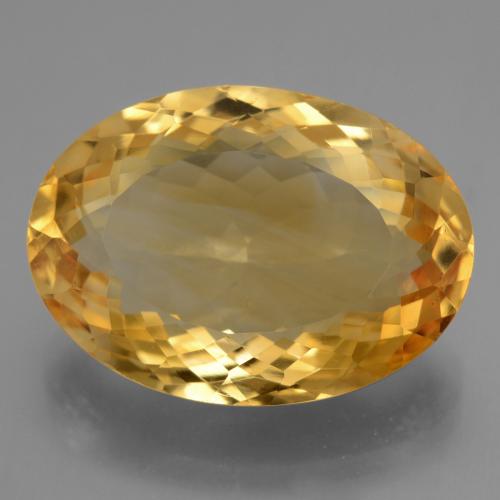 16.76カラットの天然濃いゴールデンオレンジシトリン（20.9×15.1 mm・オーバルカット）