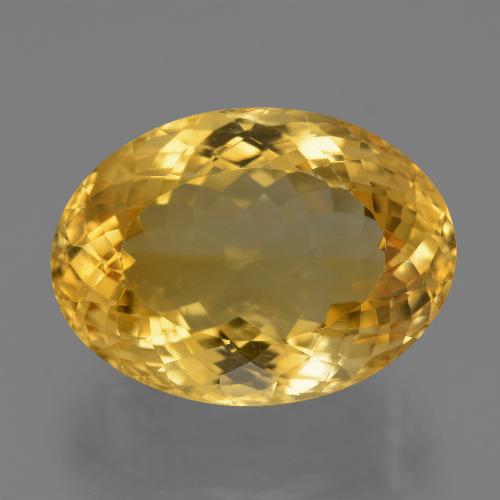 19.99カラットの天然濃いゴールデンオレンジシトリン（20.3×14.9 mm・オーバルカット）