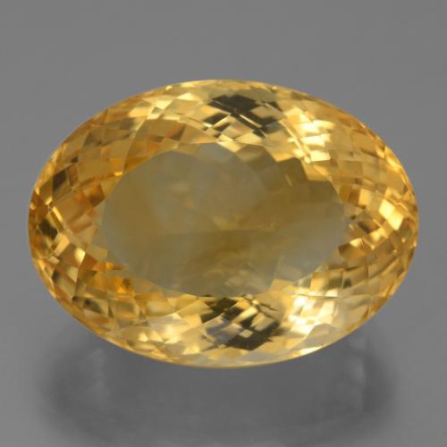24.63カラットの天然ミディアムダークゴールデンシトリン（21.6×15.9 mm・オーバルカット）