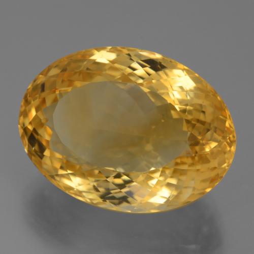 24.63カラットの天然ミディアムダークゴールデンシトリン（21.6×15.9 mm・オーバルカット）