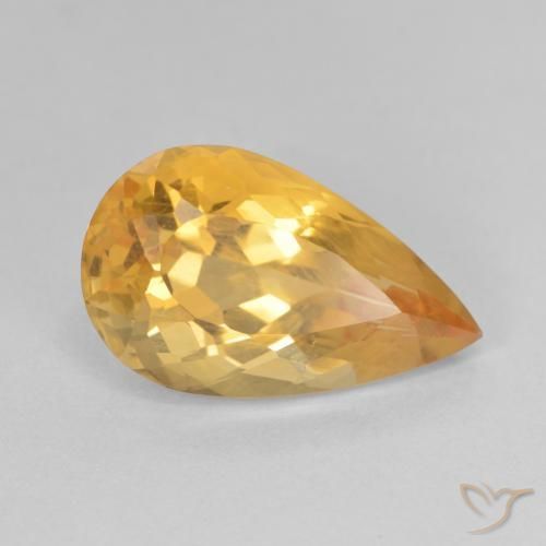 5.83ct 天然 ダークゴールデン シトリン, 洋梨の形, VVS