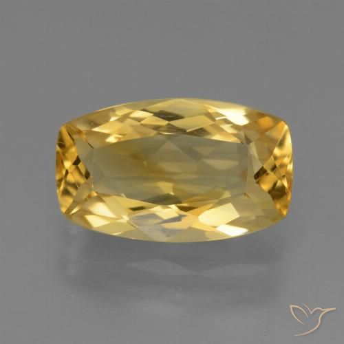 2.82ct 天然 ミディアム薄いゴールデン シトリン, クッション, VS