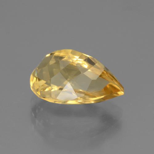 3.65カラットの天然ミディアムダークゴールデンシトリン（12.1×8 mm・洋梨の形）