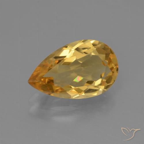 2.80ct 天然 濃いゴールデンオレンジ シトリン, 洋梨の形, VVS
