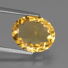 3.77カラットの天然ゴールデンオレンジシトリン（12.6×10.4 mm・オーバルカット）