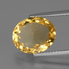 3.77カラットの天然ゴールデンオレンジシトリン（12.6×10.4 mm・オーバルカット）