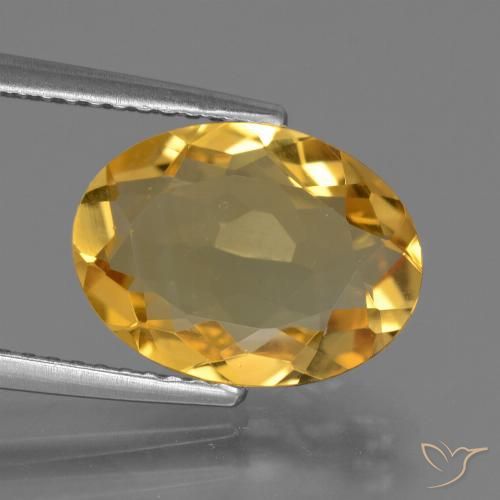 3.08ct 天然 濃いゴールデンオレンジ シトリン, 楕円形, VVS