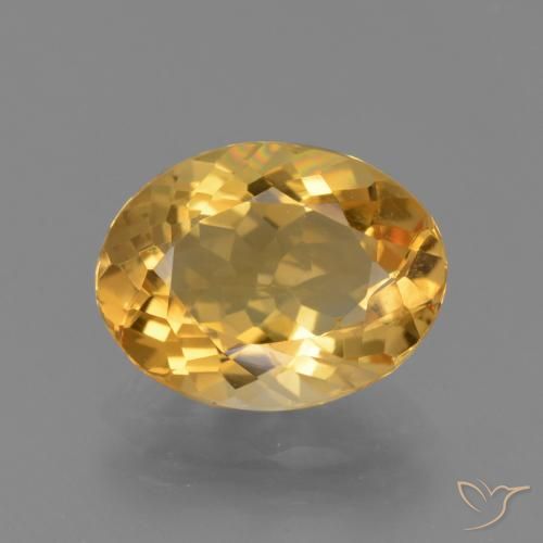 2.95ct 天然 ミディアムダークゴールデン シトリン, 楕円形, VVS