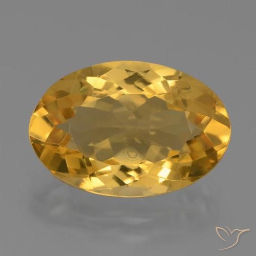 6.22ct 天然 濃いゴールデンオレンジ シトリン, 楕円形, VVS